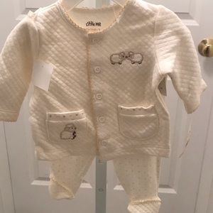 Little me newborn 2 pc outfit + hat
